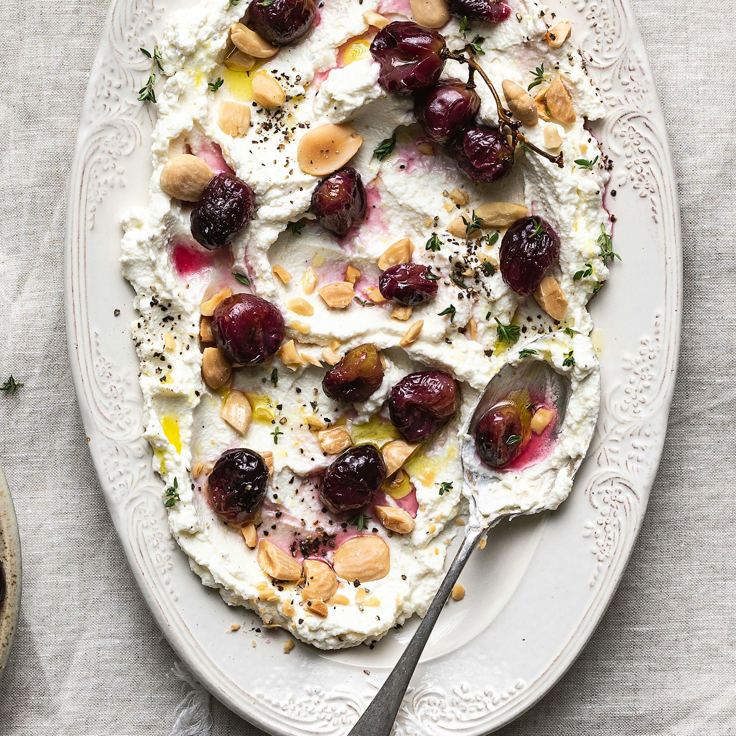 Whipped Ricotta, Roasted Grape and Salted Almond Dip