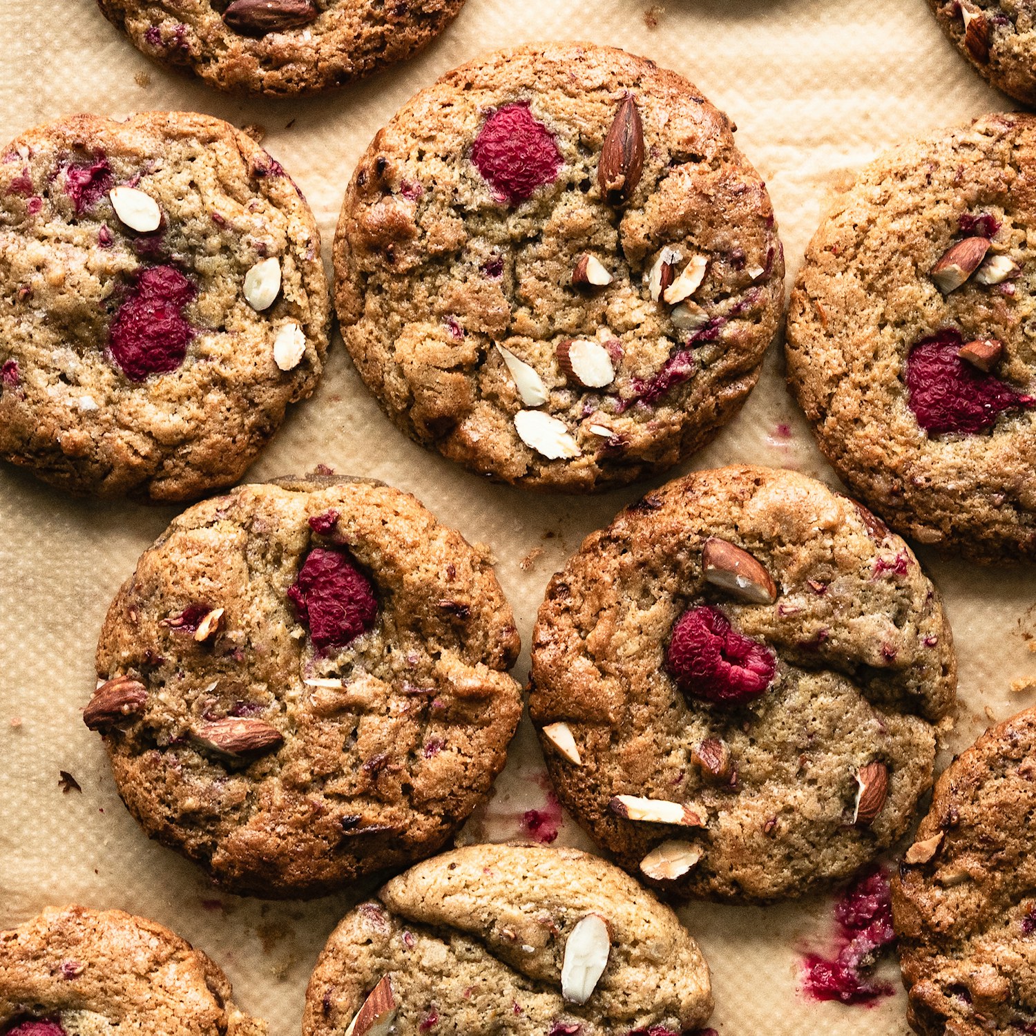 Raspberry, Clementine and Almond Cookies