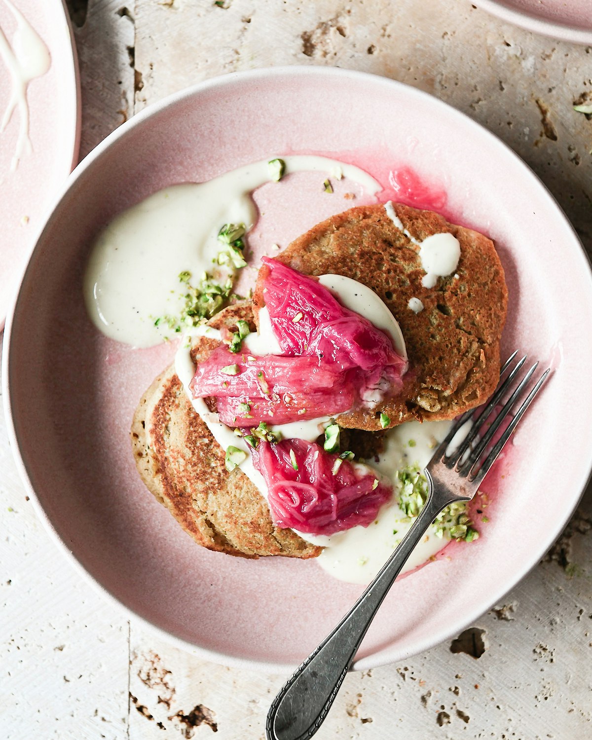 French Toast with Roasted Rhubarb