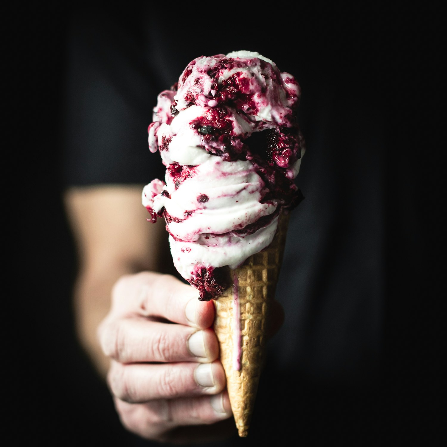 Blackberry ripple ice cream