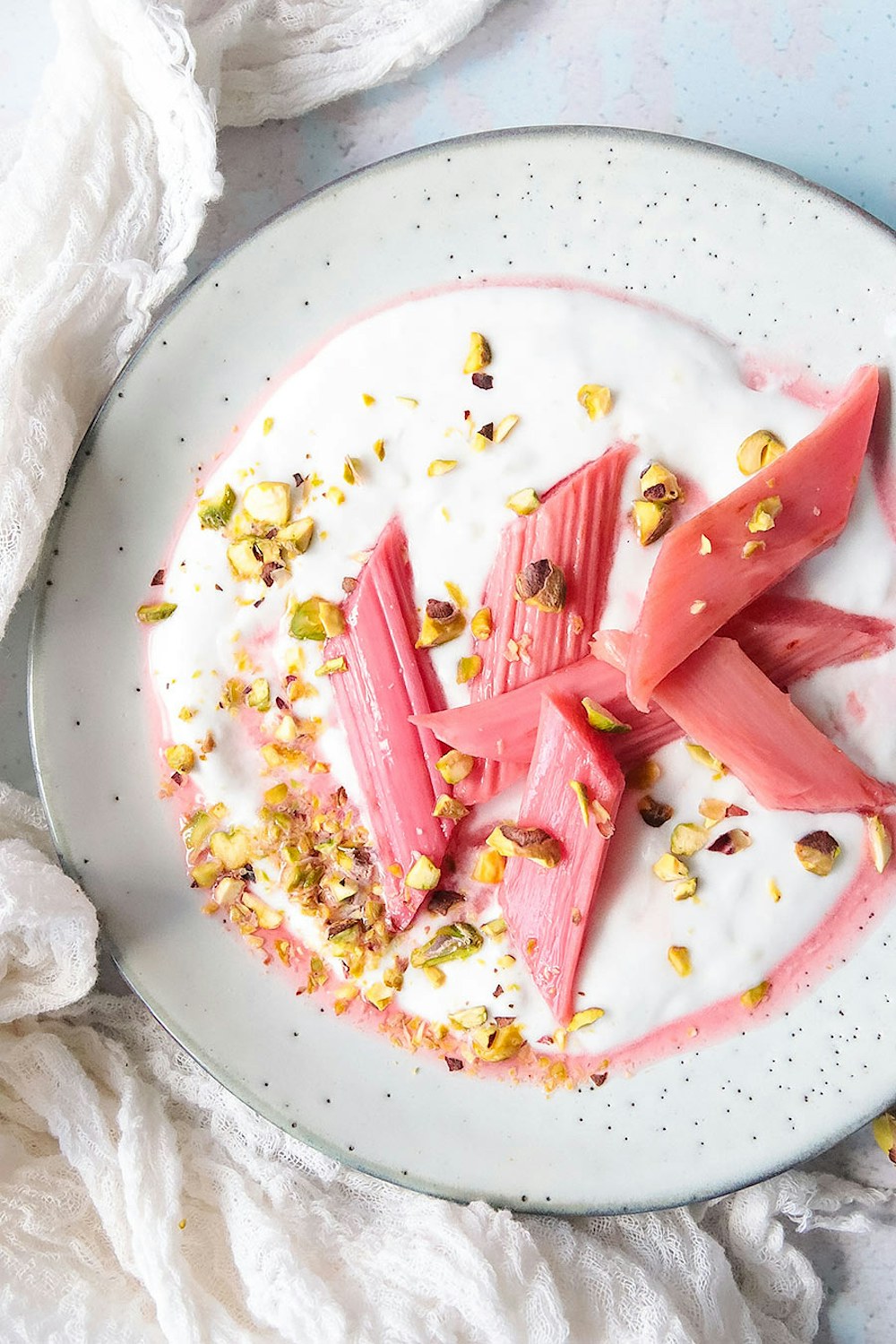 Roasted Rhubarb with Coconut & Ginger Cream