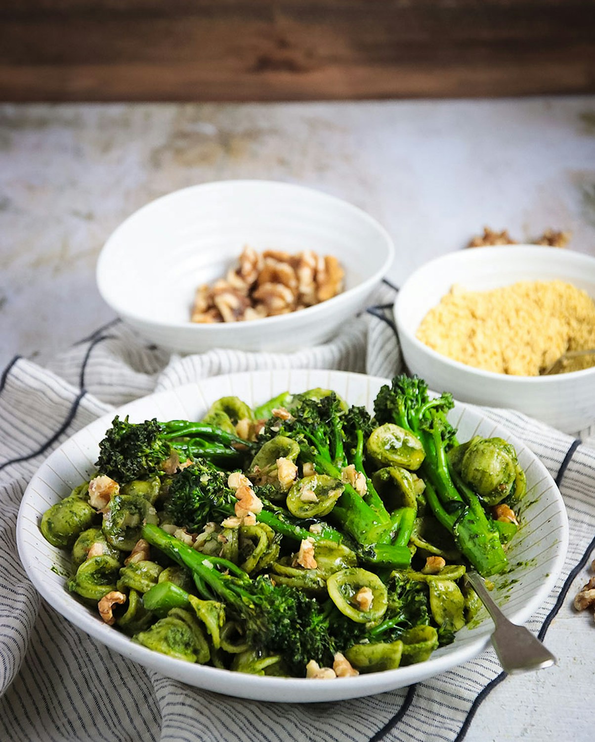 Orecchietta with Walnut Pesto and Roasted Broccoli