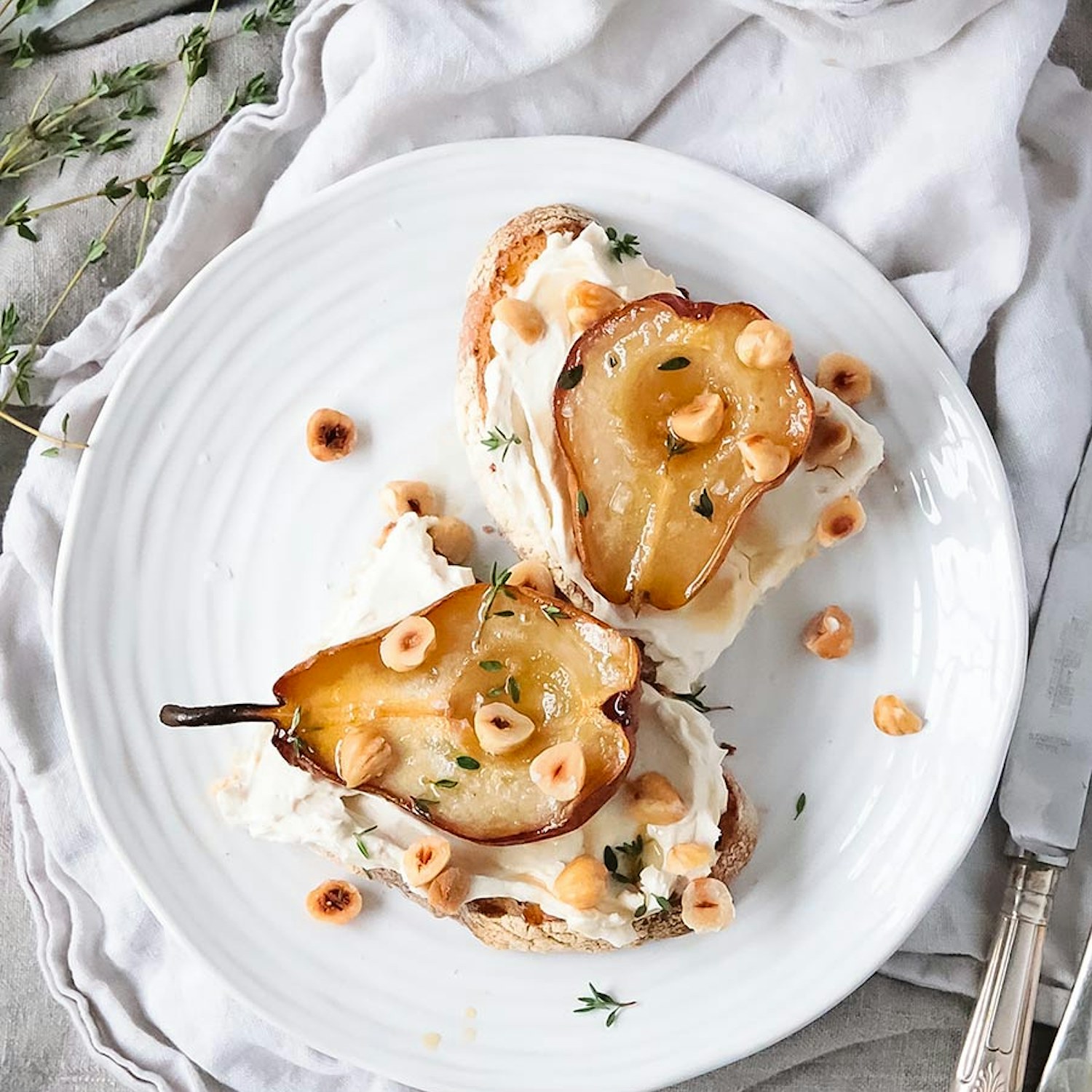 Salted Maple Baked Pears