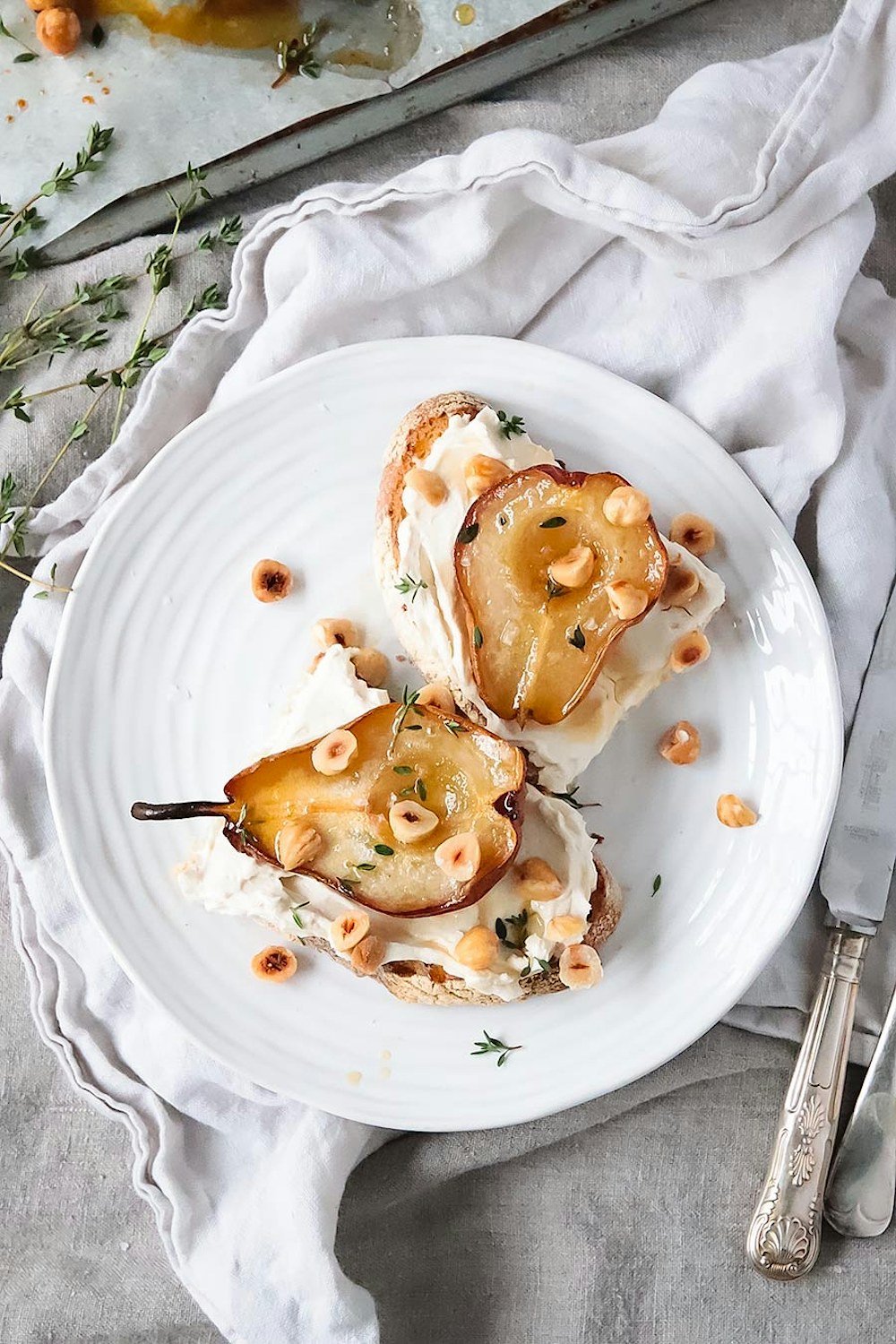Salted Maple Baked Pears