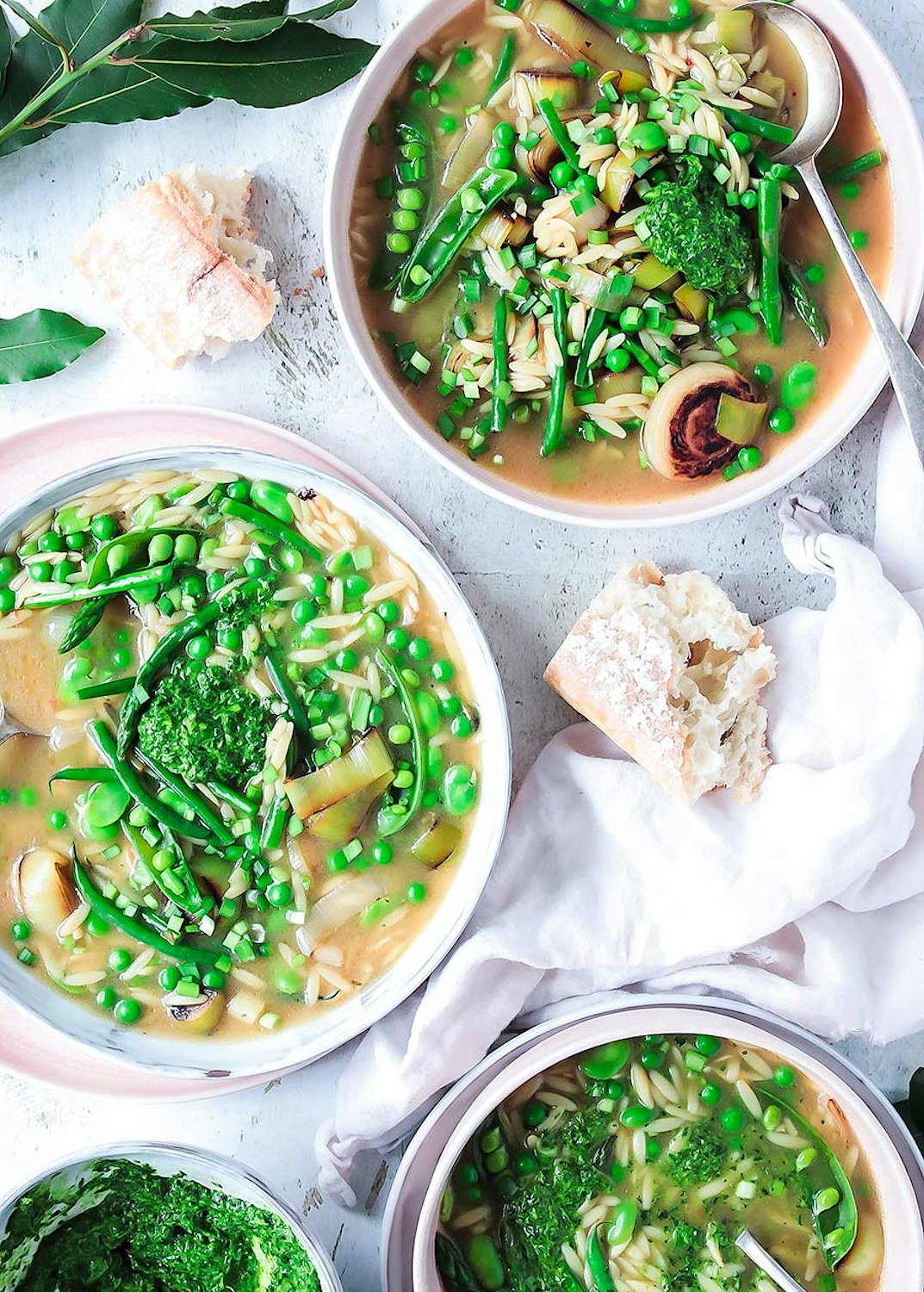 Spring Minestrone with Basil & Mint Pistou