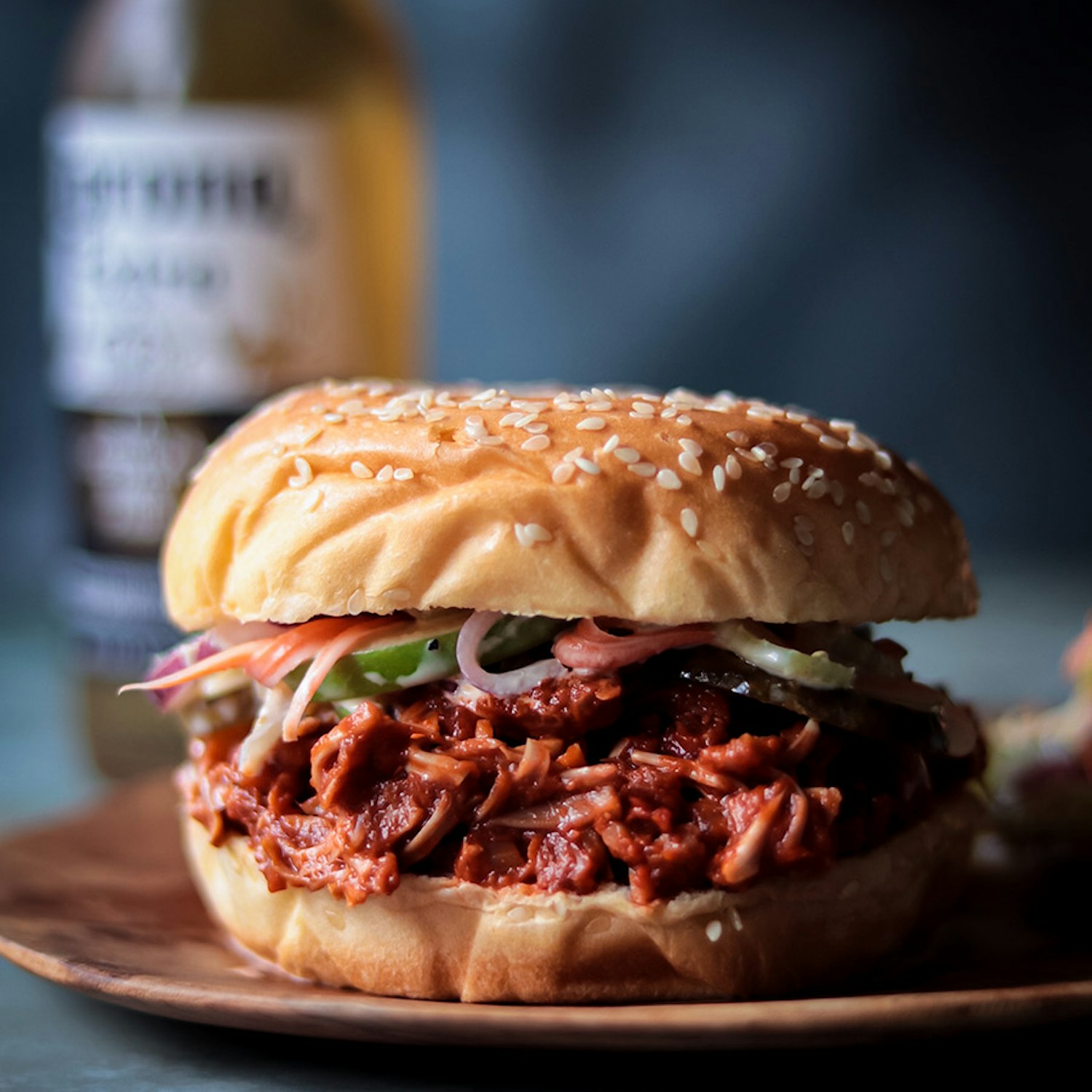 Pulled BBQ Jackfruit Burgers with Apple and Celery Slaw
