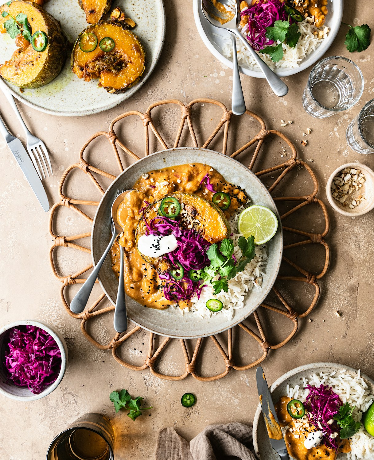 Chickpea Makhani with Spiced Roasted Squash